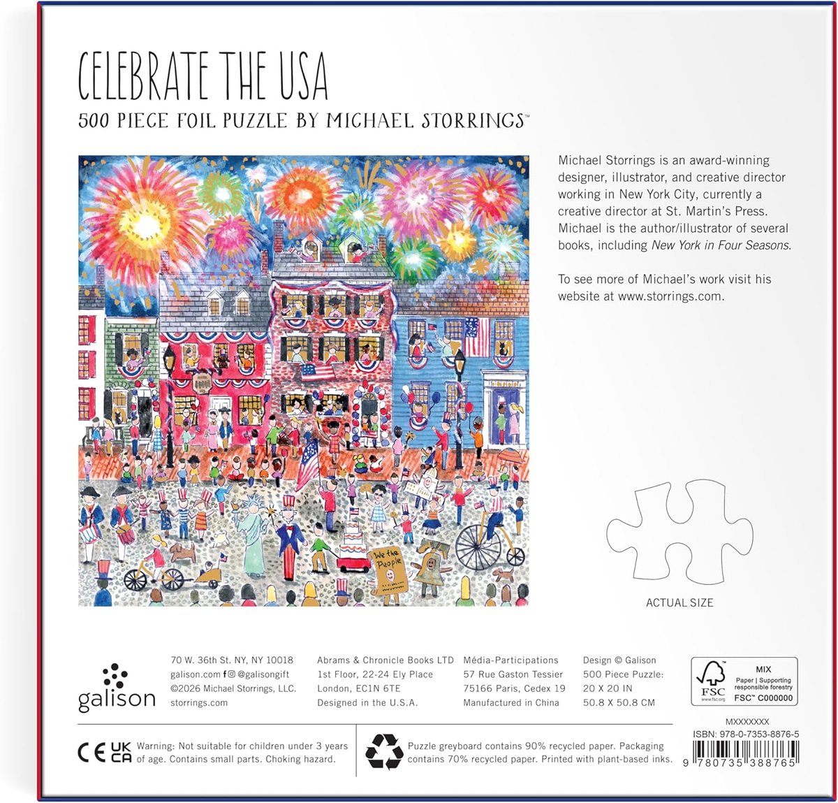 Michael Storrings Celebrate the USA 500 Piece Foil Puzzle