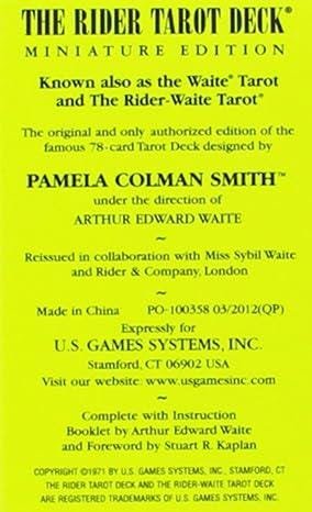 Miniature Rider Waite Tarot Deck