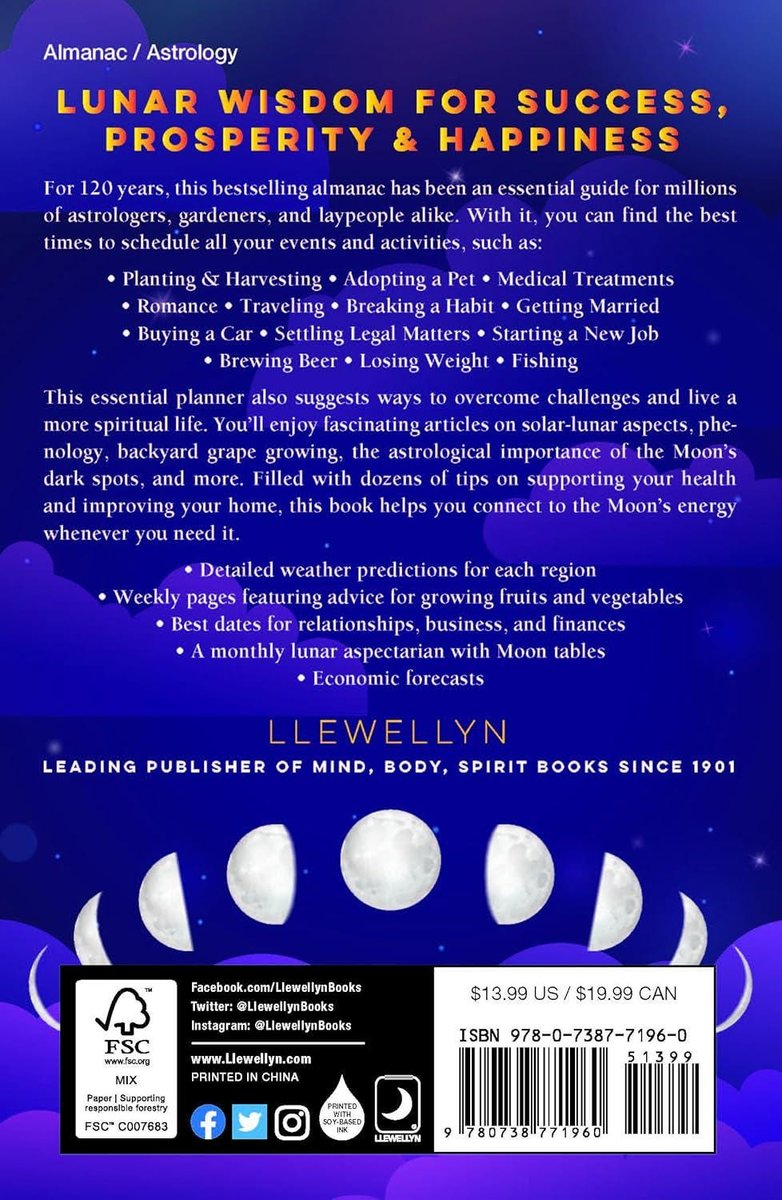 Llewellyn's 2025 Moon Sign Book: Plan Your Life by the Cycles of the Moon (Llewellyn's 2025 Calendars, Almanacs & Datebooks)