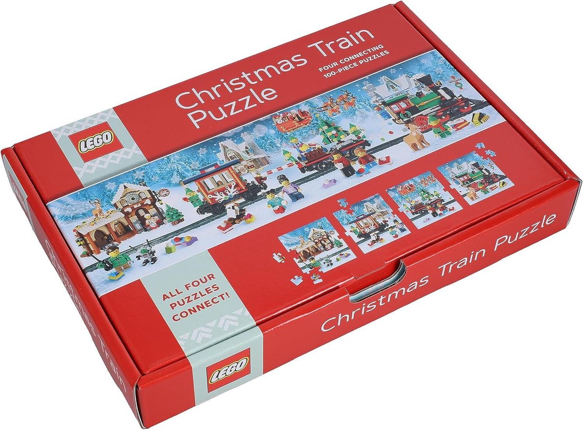 Lego Christmas Train Puzzle: Four Connecting 100-Piece Puzzles (Lego)