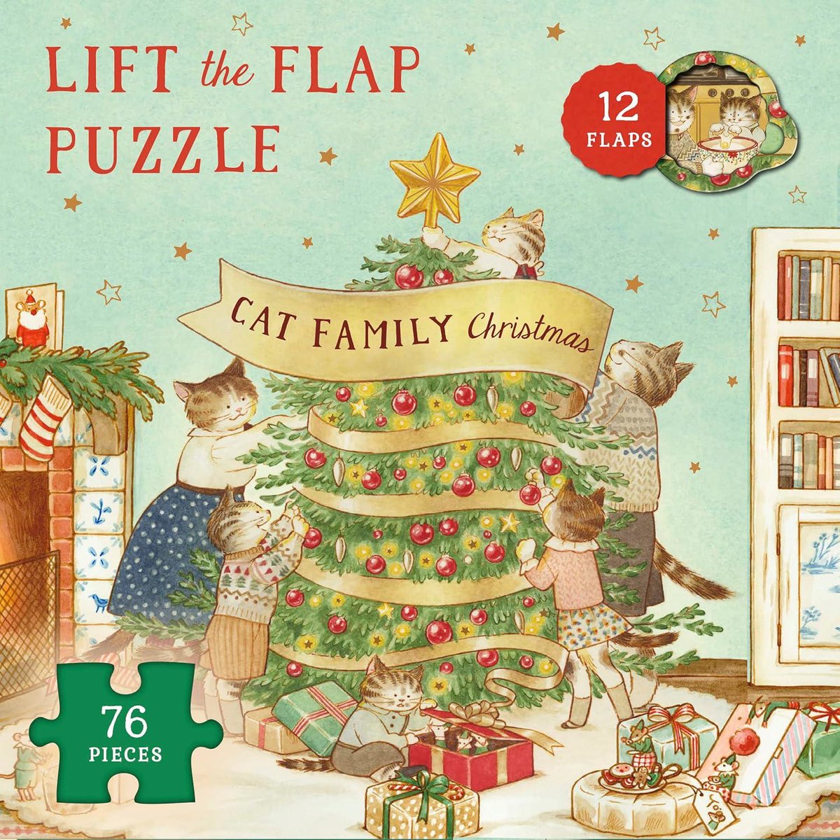 Cat Family Christmas Lift-The-Flap Puzzle: Count Down to Christmas 12 Flaps 76 Pieces (The Cat Family #2)