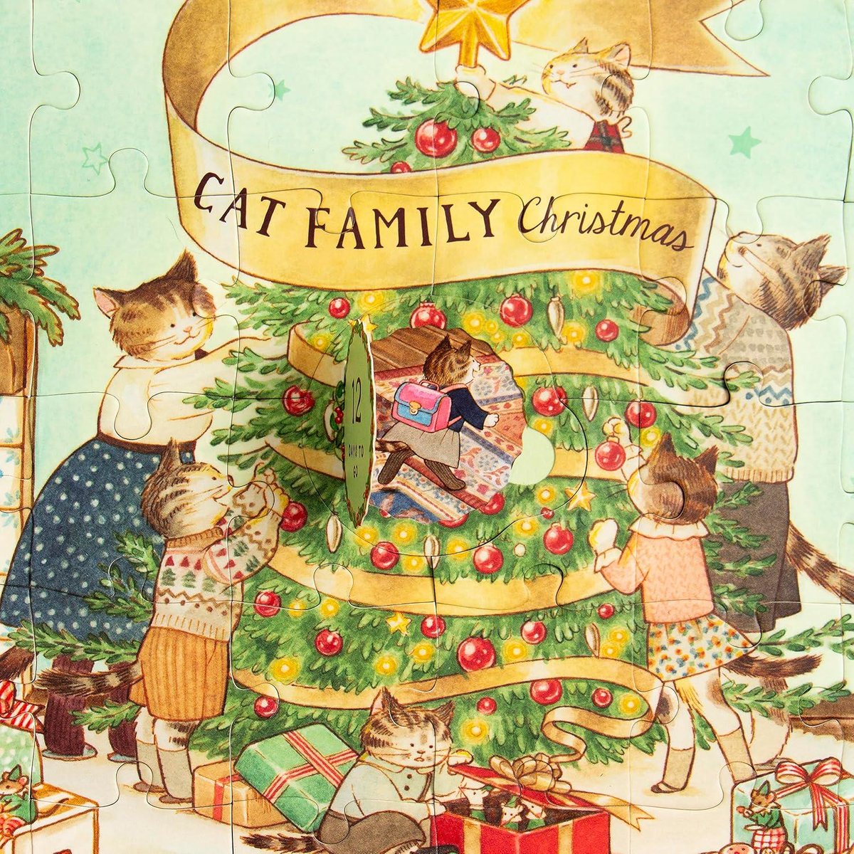 Cat Family Christmas Lift-The-Flap Puzzle: Count Down to Christmas 12 Flaps 76 Pieces (The Cat Family #2)