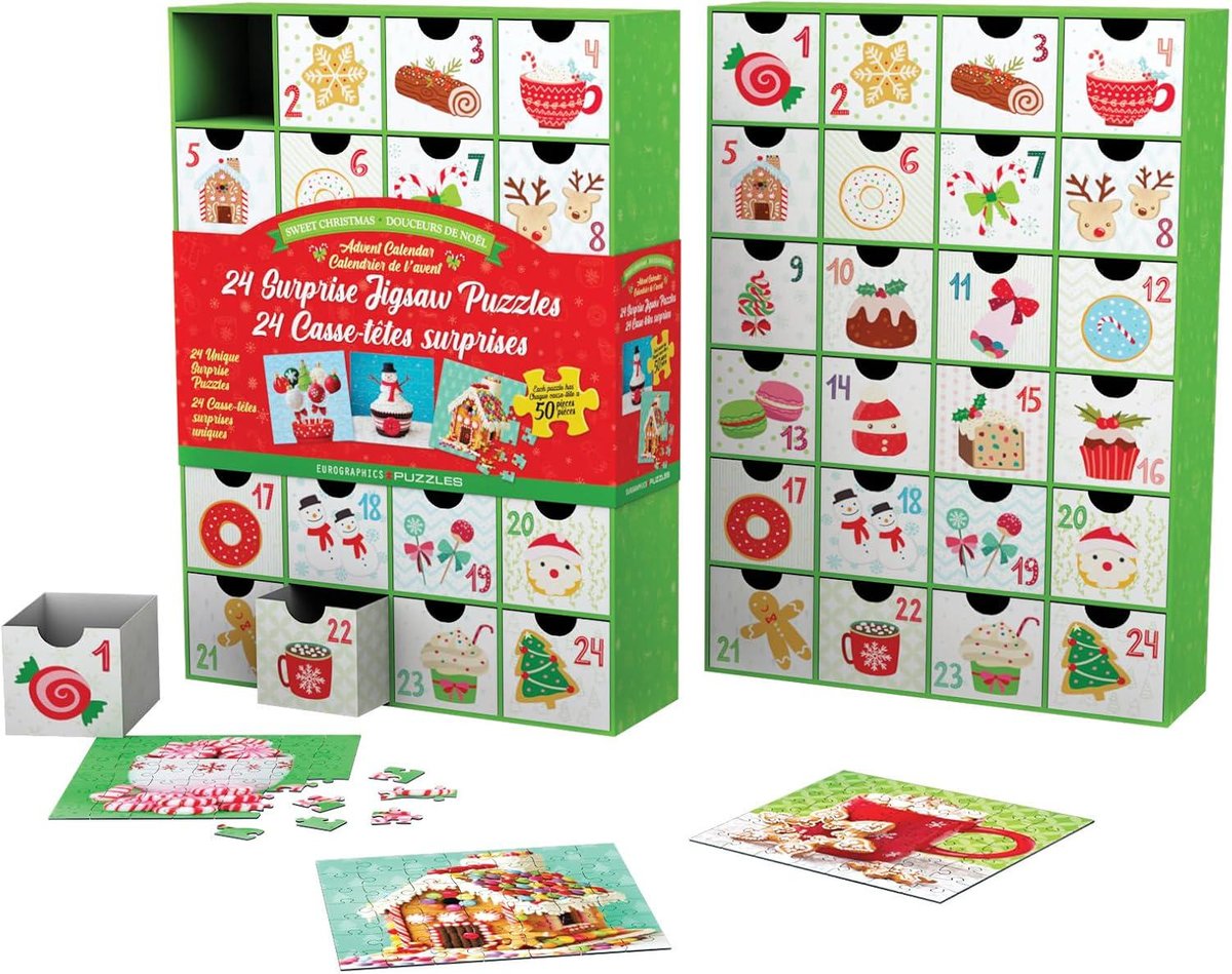Sweet Christmas Advent Calendar Puzzle Set