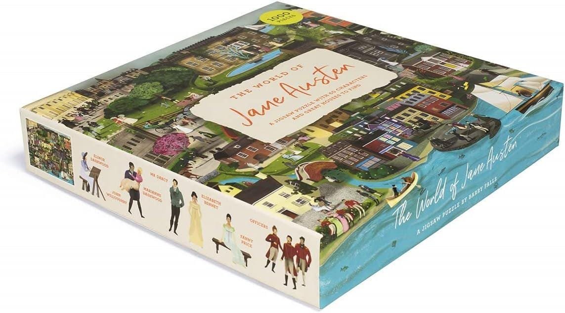 The World of Jane Austen 1000 Piece Puzzle: A Jigsaw Puzzle with 60 Characters and Great Houses to Find