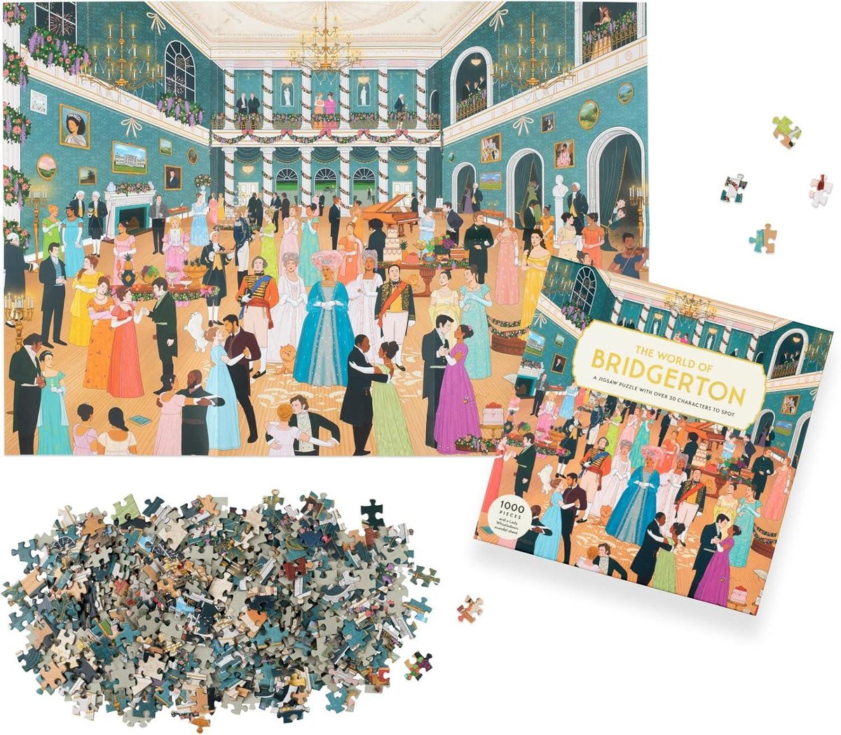 The World of Bridgerton 1000 Piece Puzzle: A 1000-Piece Jigsaw Puzzle with Over 30 Characters to Spot