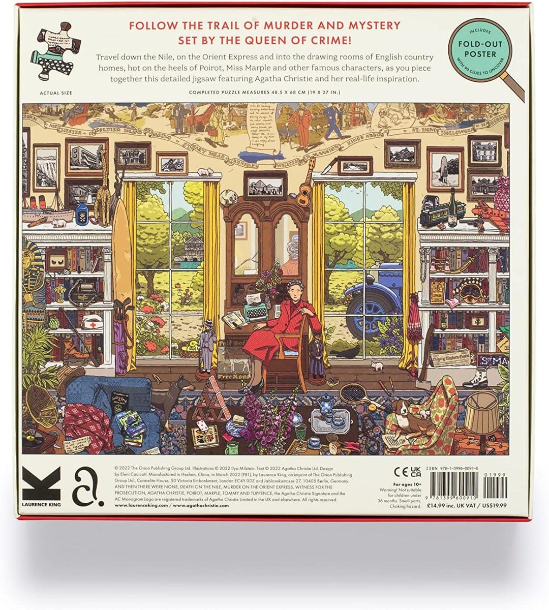 The World of Agatha Christie 1000 Piece Puzzle: 1000-Piece Jigsaw with 90 Clues to Spot