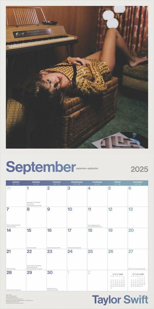 Taylor Swift Official 2025 12 X 24 Inch Monthly Square Wall Calendar Plastic-Free