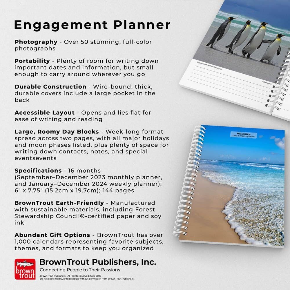 Beaches 2025 6 X 7.75 Inch Spiral-Bound Wire-O Weekly Engagement Planner Calendar New Full-Color Image Every Week