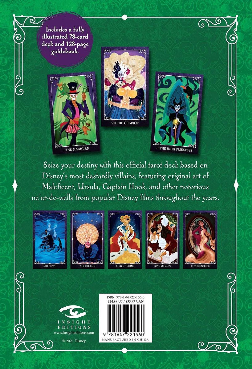 Disney Villains Tarot Deck and Guidebook Movie Tarot Deck Pop Culture Tarot ( Disney Villains )