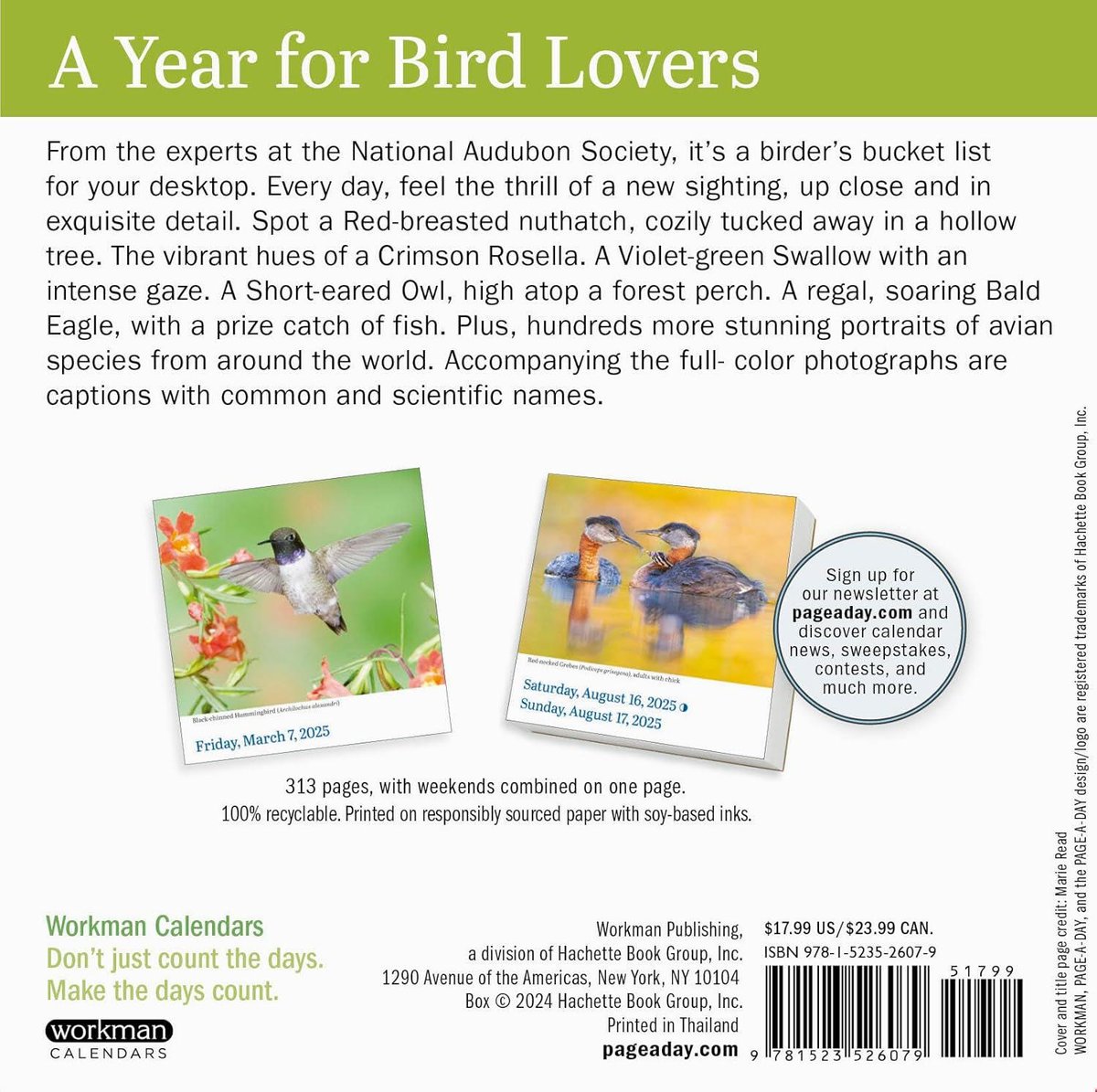 Audubon Birds Page-A-Day(r) Calendar 2025: The World's Favorite Bird Calendar