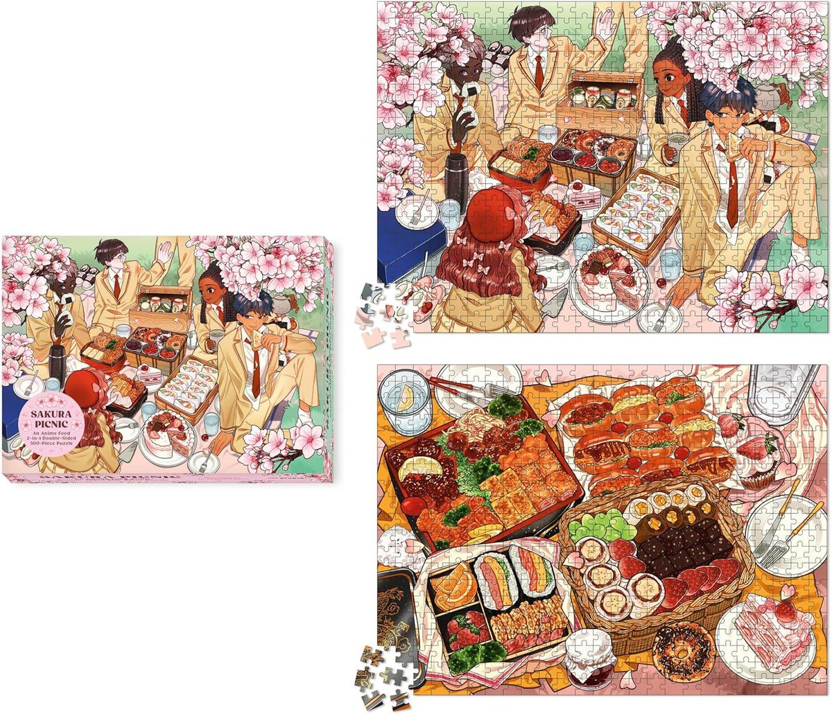 Sakura (Cherry Blossom) Picnic: An Anime Food 2-In-1 Double-Sided 500-Piece Puzzle