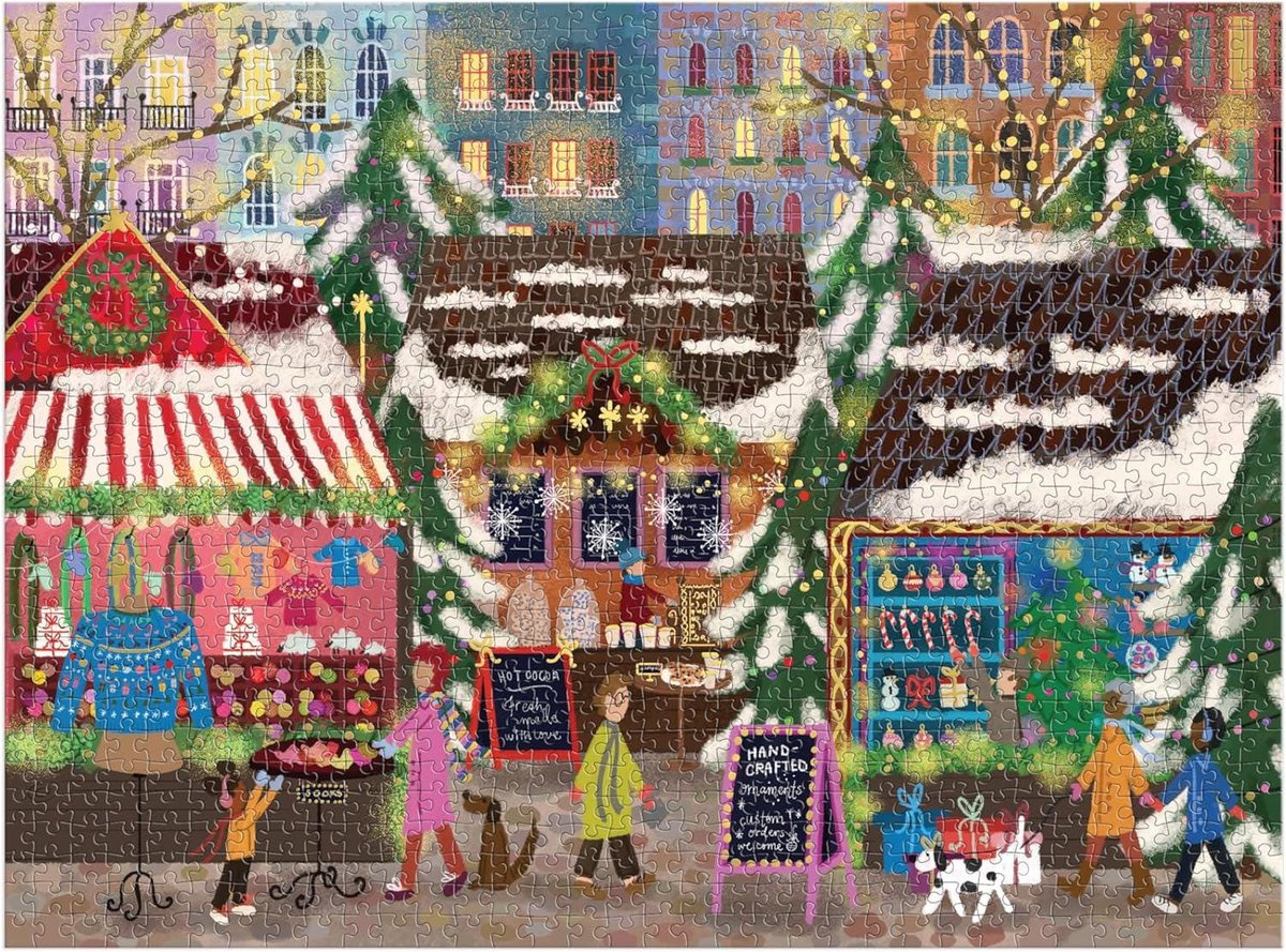 Joy Laforme Merry Market 1000 Piece Foil Puzzle in a Square Box