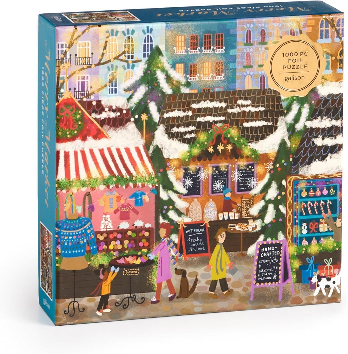 Joy Laforme Merry Market 1000 Piece Foil Puzzle in a Square Box