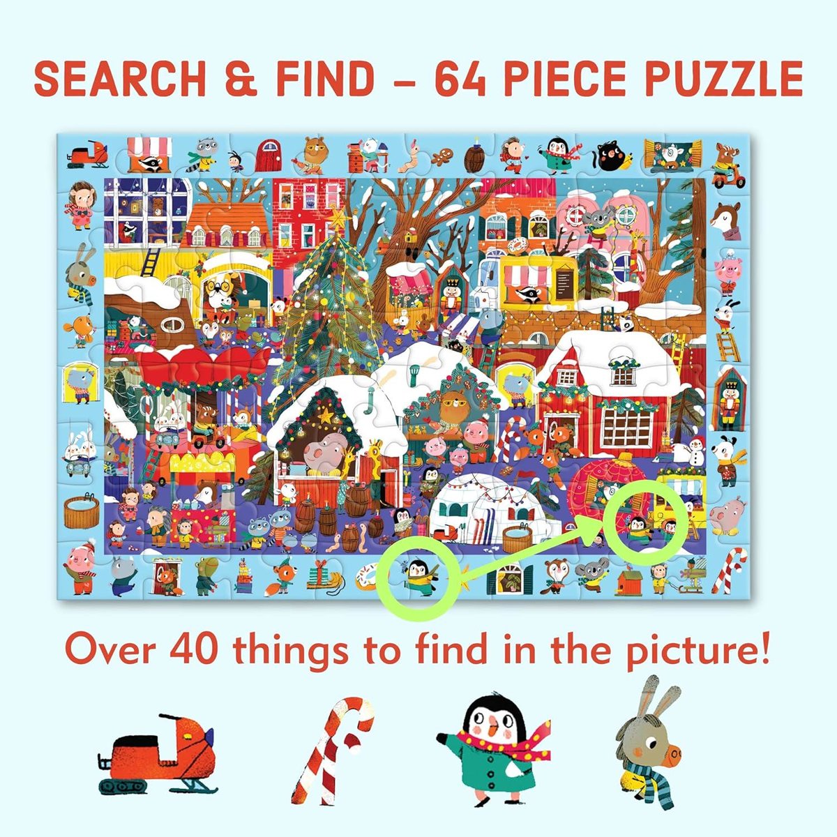 Christmas Market 64 Piece Search & Find Puzzle