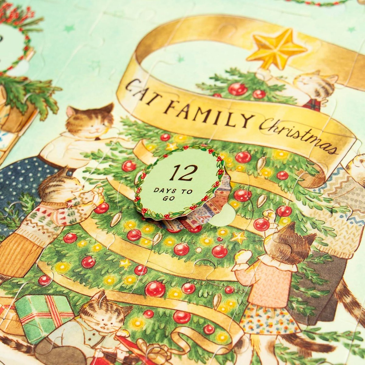 Cat Family Christmas Lift-The-Flap Puzzle: Count Down to Christmas 12 Flaps 76 Pieces (The Cat Family #2)
