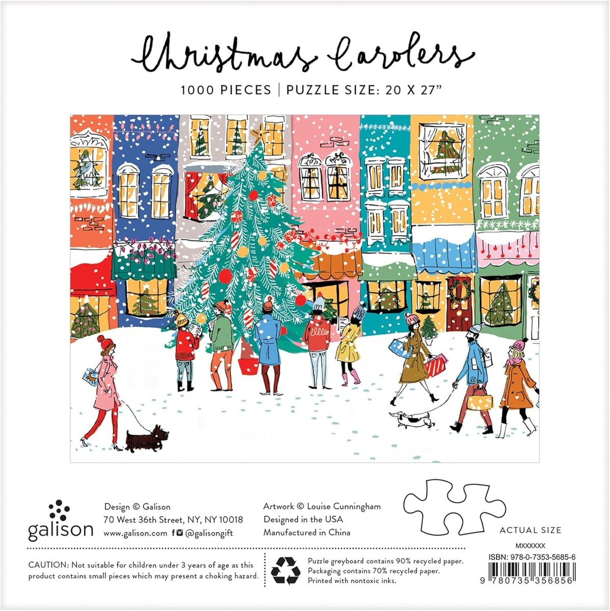 Christmas Carolers Square Boxed 1000 Piece Puzzle