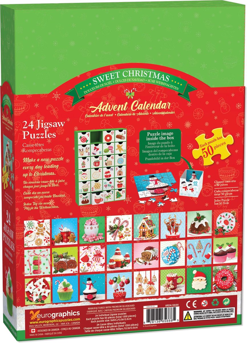 Sweet Christmas Advent Calendar Puzzle Set