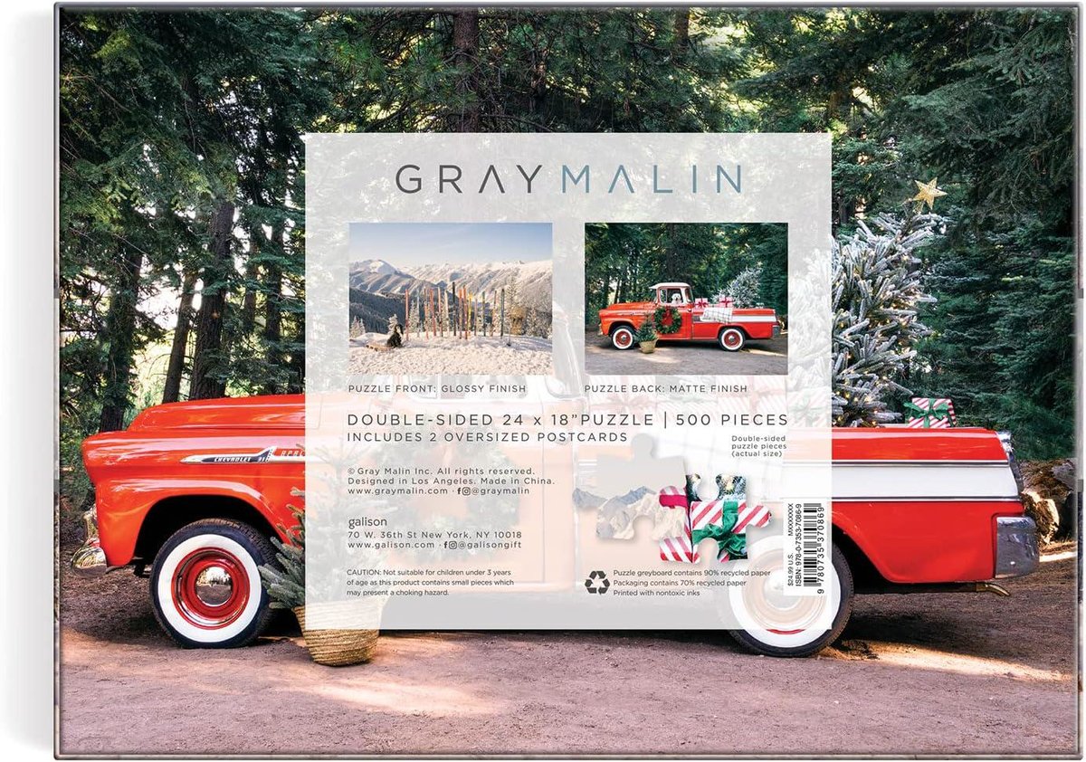 Gray Malin the Winter Holiday 500 Piece Double-Sided Puzzle