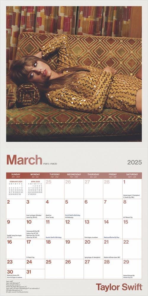 Taylor Swift Official 2025 7 X 14 Inch Monthly Mini Wall Calendar Browntrout Music Pop Singer Songwriter Celebrity