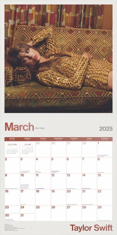Taylor Swift Official 2025 12 X 24 Inch Monthly Square Wall Calendar Plastic-Free