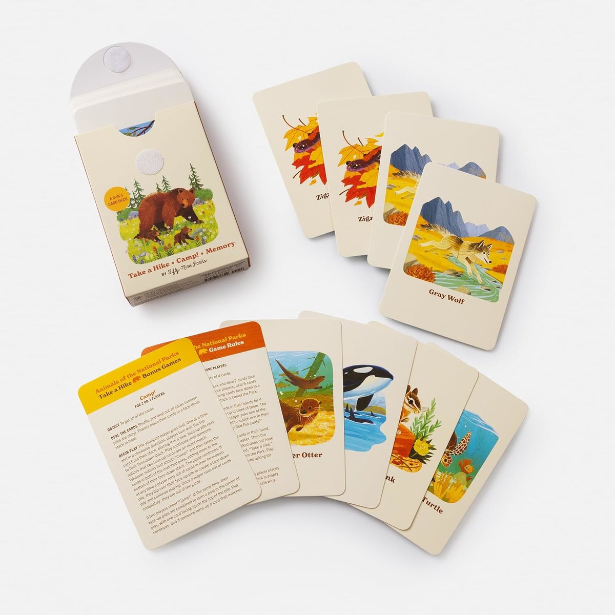  Animals of the National Parks Take a Hike: A 3-In-1 Card Deck