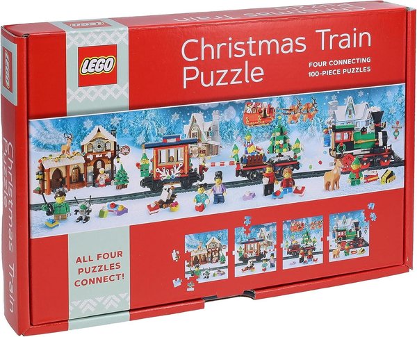 Lego Christmas Train Puzzle: Four Connecting 100-Piece Puzzles (Lego)