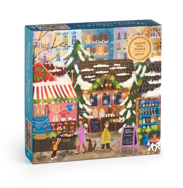 Joy Laforme Merry Market 1000 Piece Foil Puzzle in a Square Box
