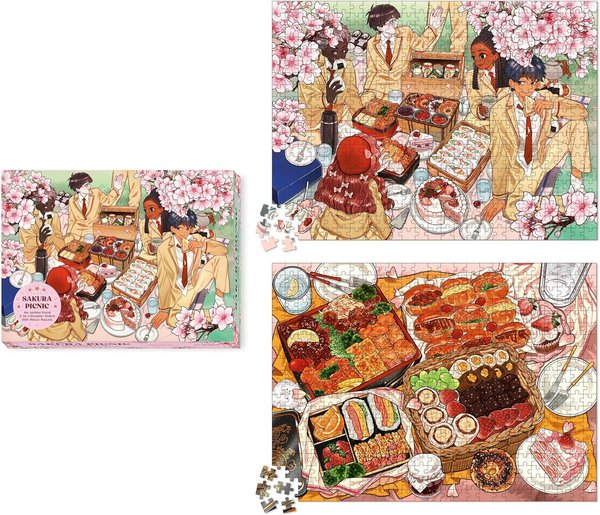 Sakura (Cherry Blossom) Picnic: An Anime Food 2-In-1 Double-Sided 500-Piece Puzzle