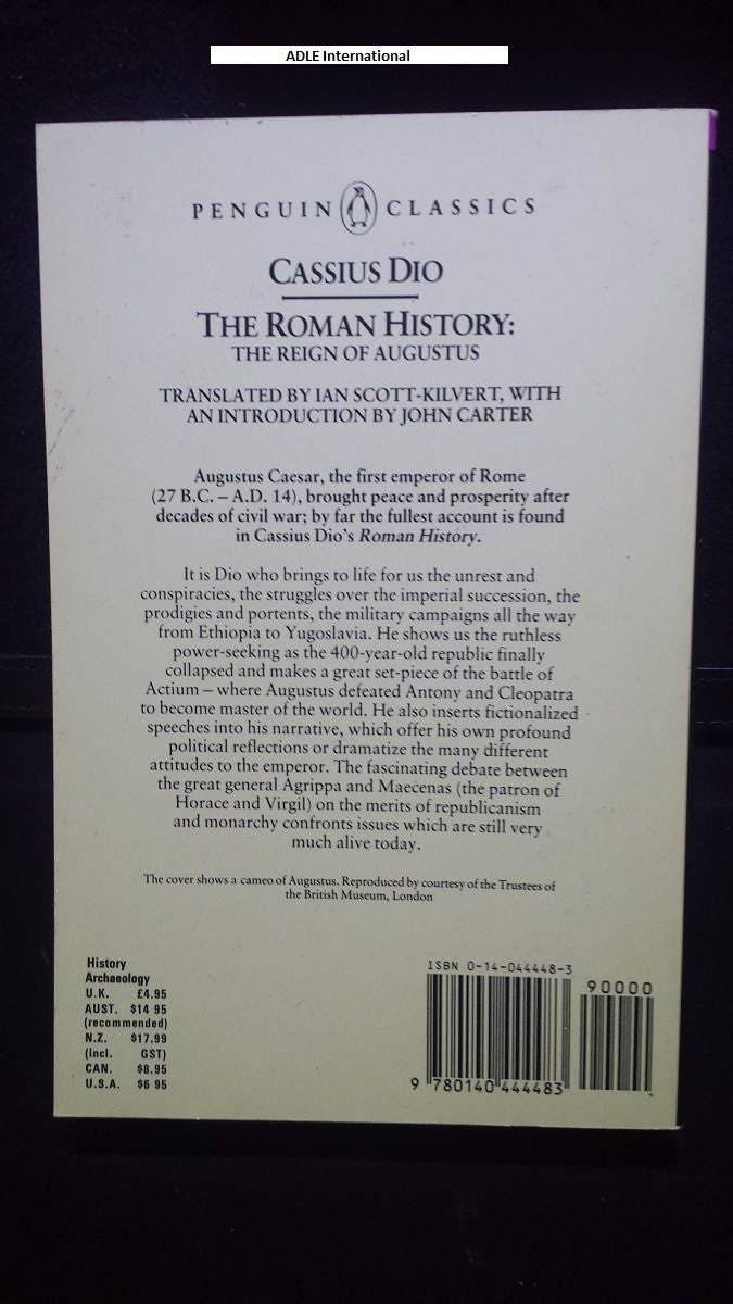 The Roman History: The Reign of Augustus (Penguin Classics)