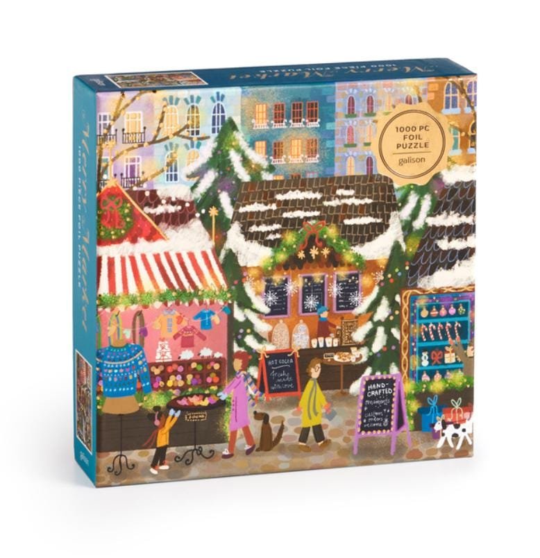 Joy Laforme Merry Market 1000 Piece Foil Puzzle in a Square Box